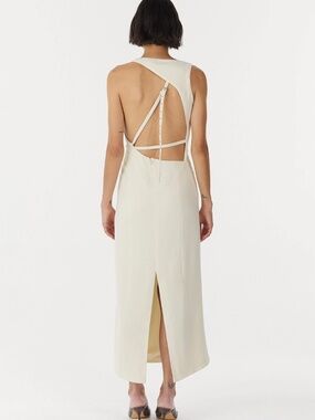 Third Form 'Chrome Vision' Open Back Dress in Cream (NWT)